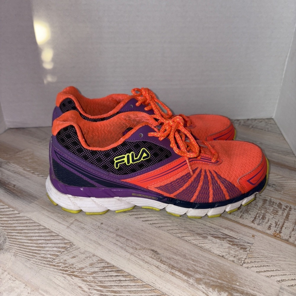 Womens Fila CoolMax Memory Advance Energized Shoes Sneakers Orange Purple Size 8